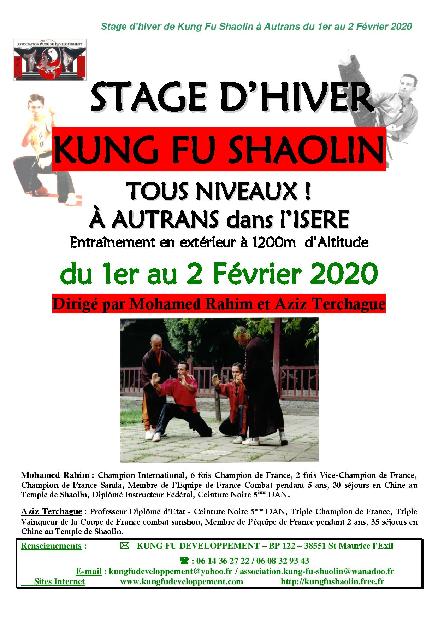 Stage de Kung Fu Shaolin