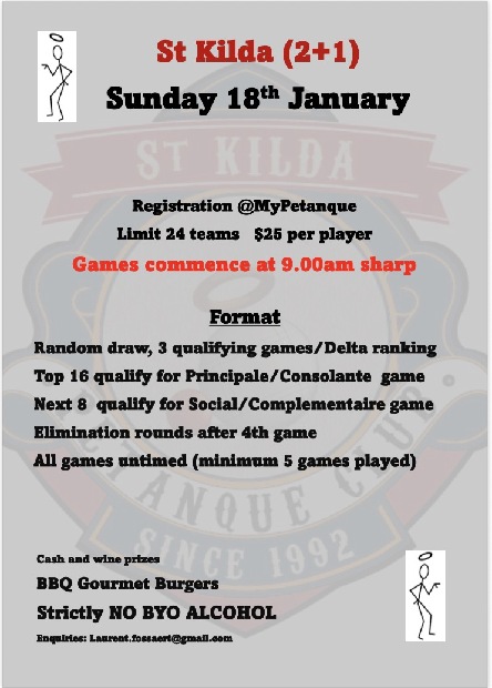 St Kilda 2+1 Pétanque Tournament