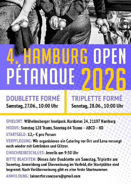 Hamburg Open Pétanque 2026: Doublette & Triplette Tournament